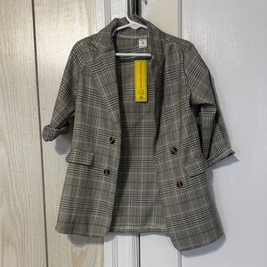 Kids Plaid Blazer Coat